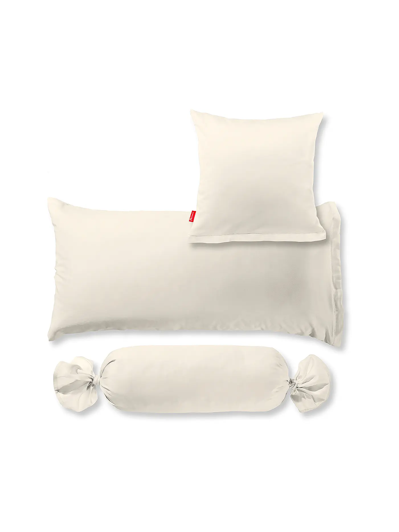 FLEURESSE | Satin Kissenbezug Royal Uni 2er 40x60cm Koralle | creme